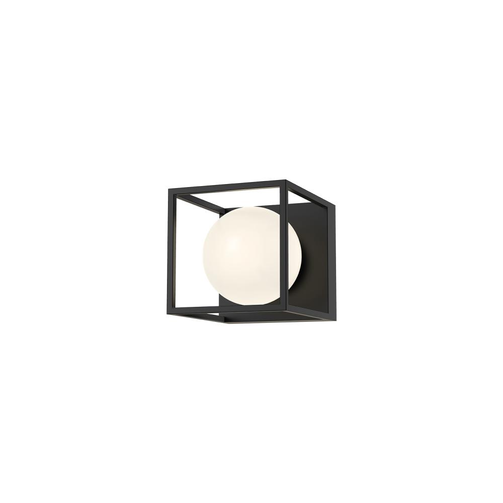 Amelia 6-in Matte Black/Opal Matte Glass 1 Light Vanity