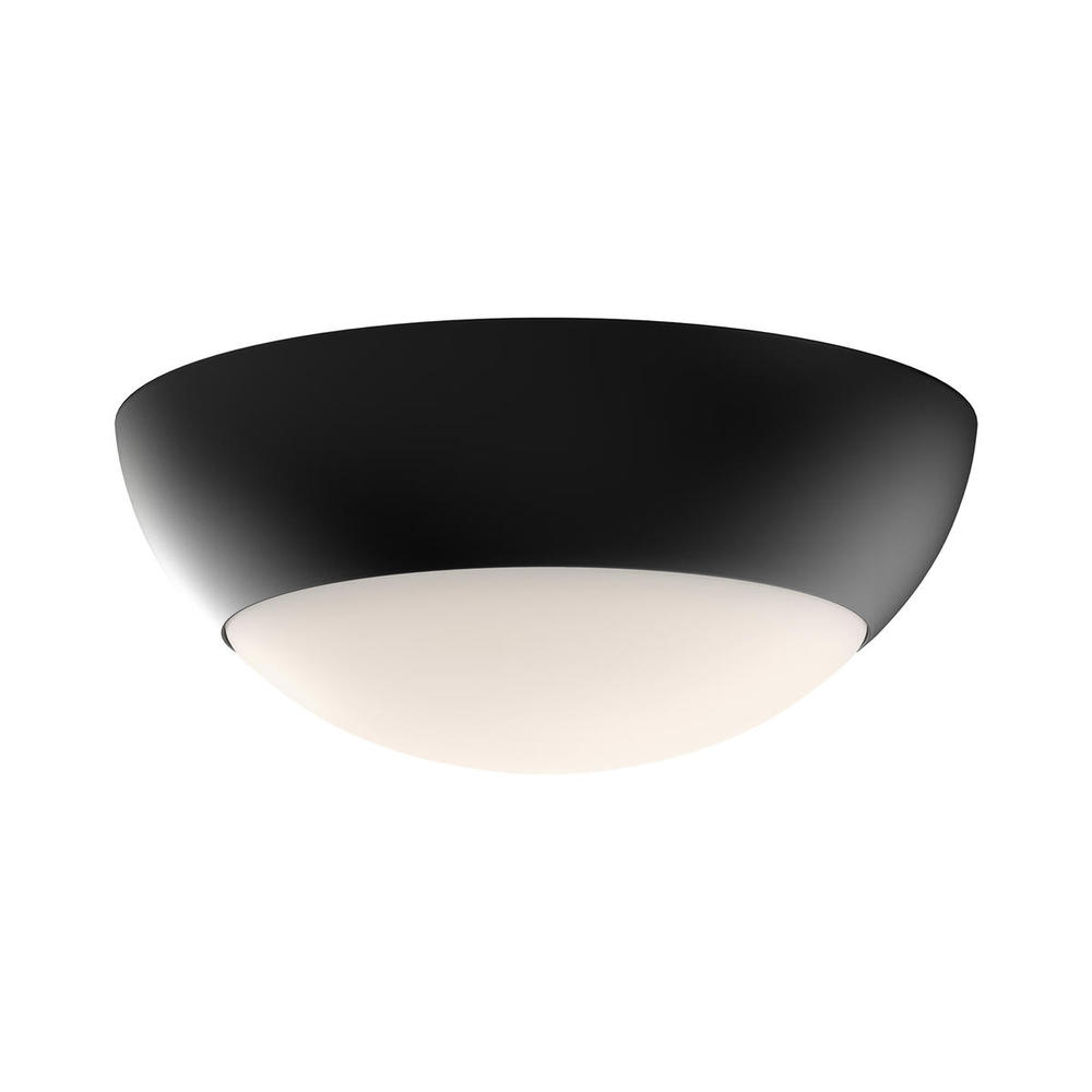 Rubio 11-in Matte Black/Opal Matte Glass 2 Lights Flush Mount