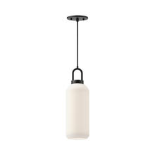 Alora Lighting PD401505MBOP - Soji 5-in Matte Black/Opal Matte Glass 1 Light Pendant