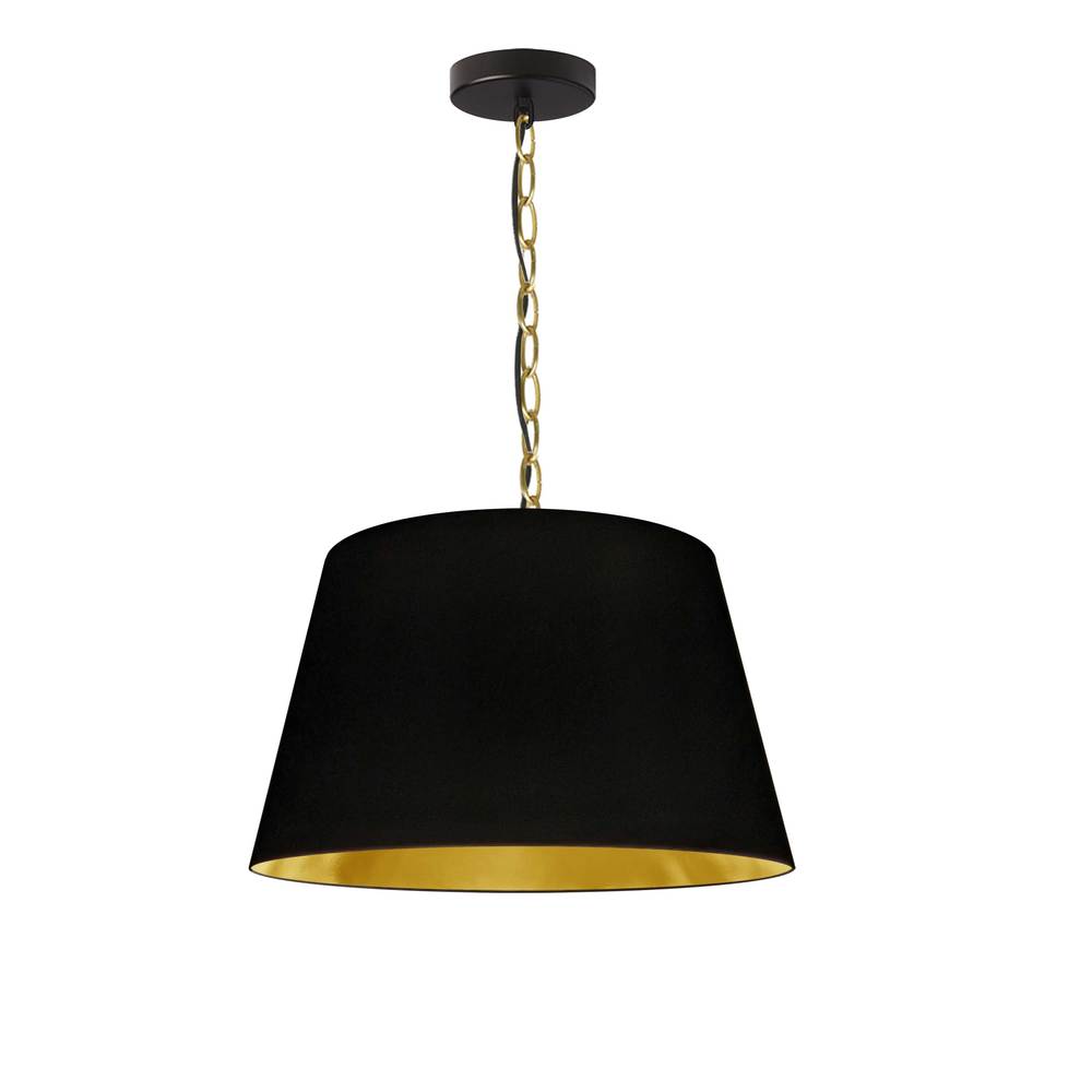 1LT Brynn Small Pendant, BLK/Gld Shade, AGB