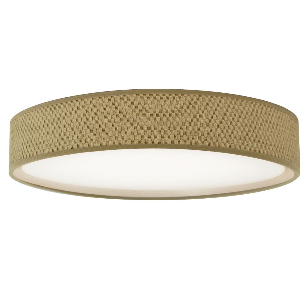 LED Flush Mount, Satin Chrome Finish, Natural Shade