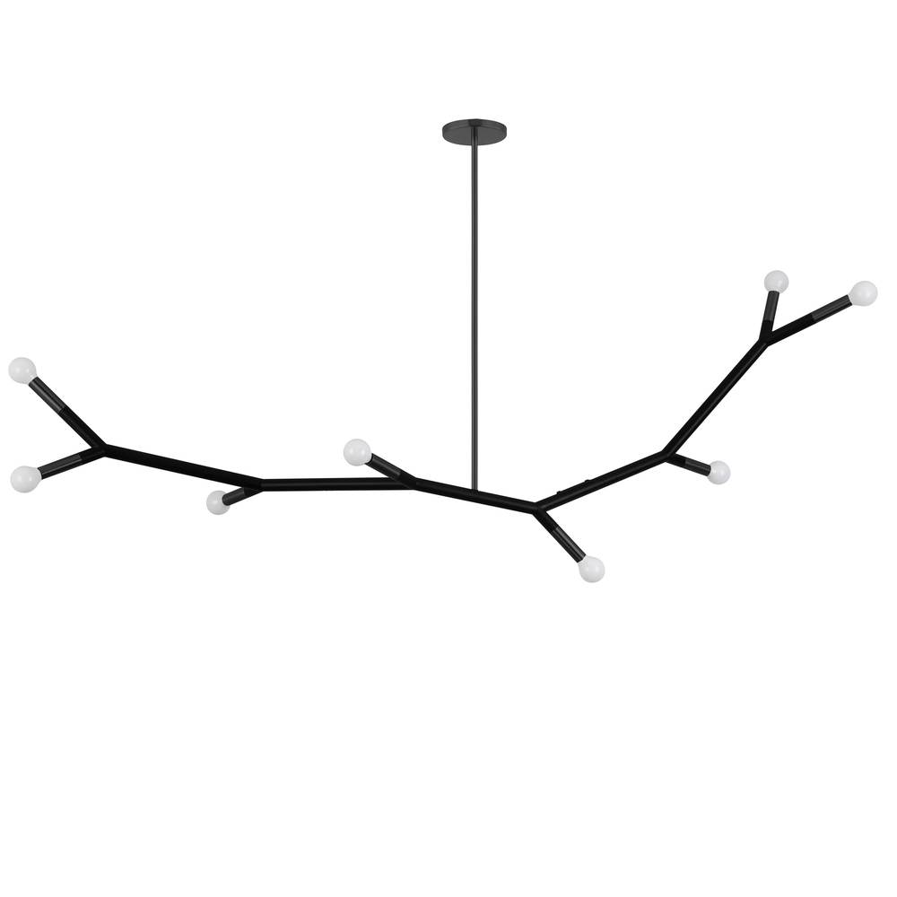 8 Light Incandescent Horizontal Pendant Matte Black