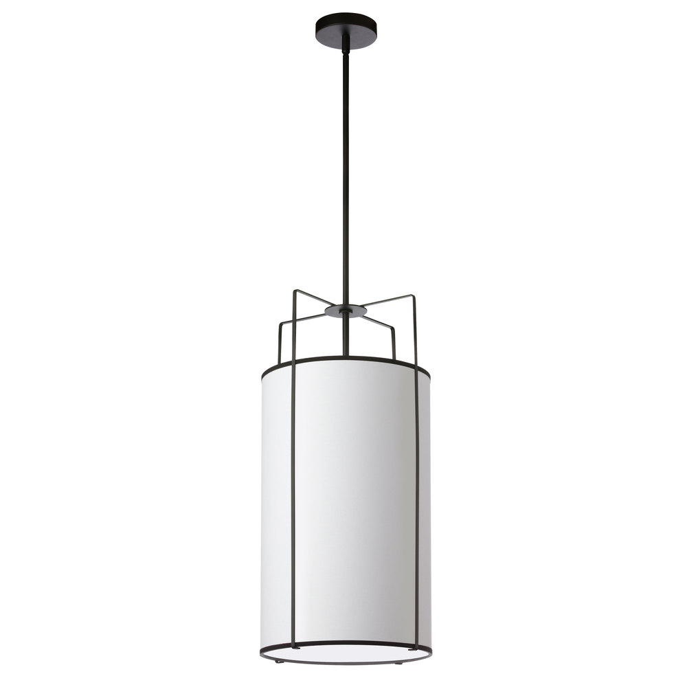 4LT Drum Pendant BK/ WH Shade w/790Diff