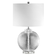 Dainolite TYR-235T-CLR - 1LT Glass Table Lamp w/ White Shade