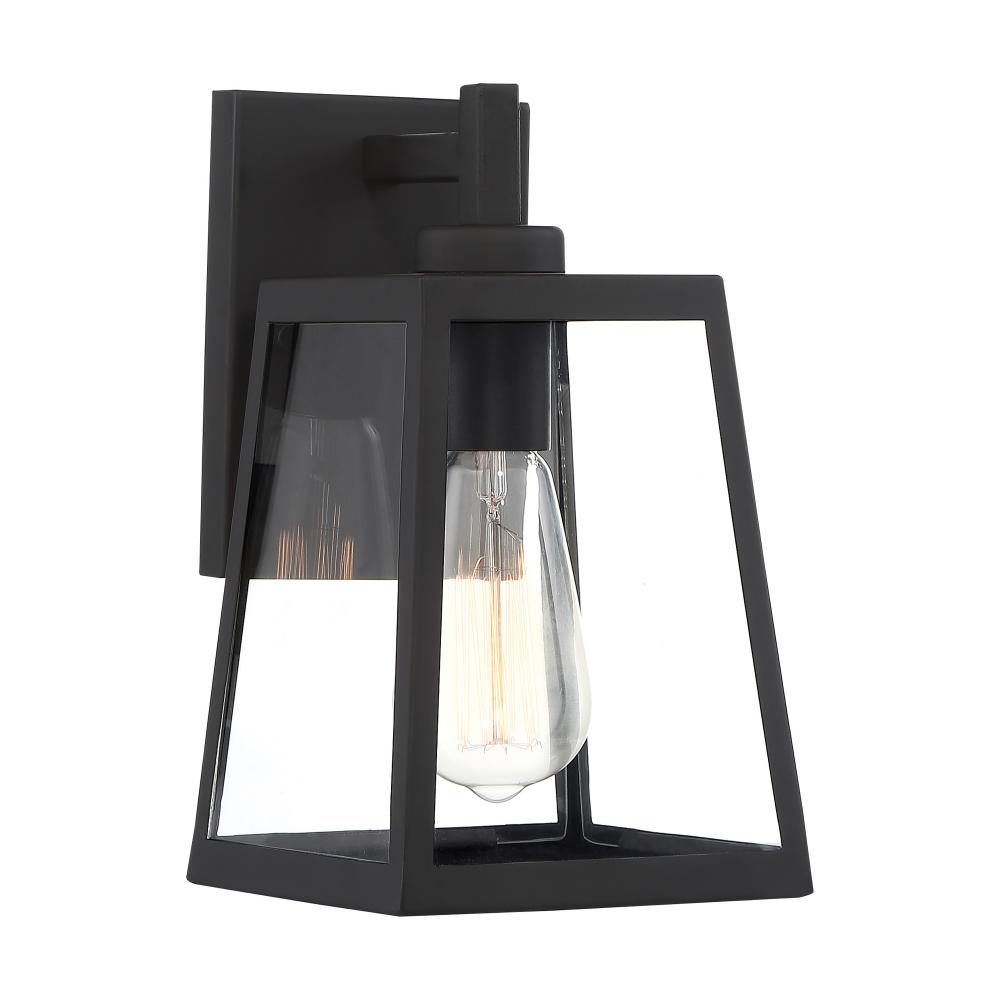 Halifax - 1 Light Small Wall Lantern - with Clear Glass - Matte Black Finish