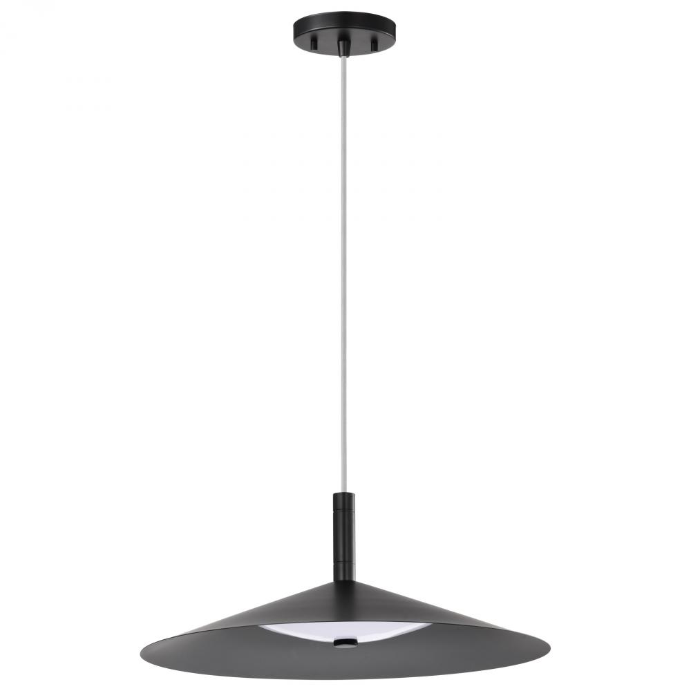 Corrine; 18 Inch LED Pendant; Matte Black; 3K/4K/5K CCT Selectable