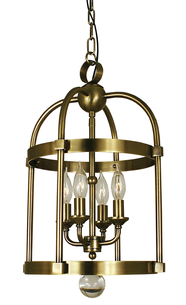 4-Light Polished Nickel Compass Mini Chandelier