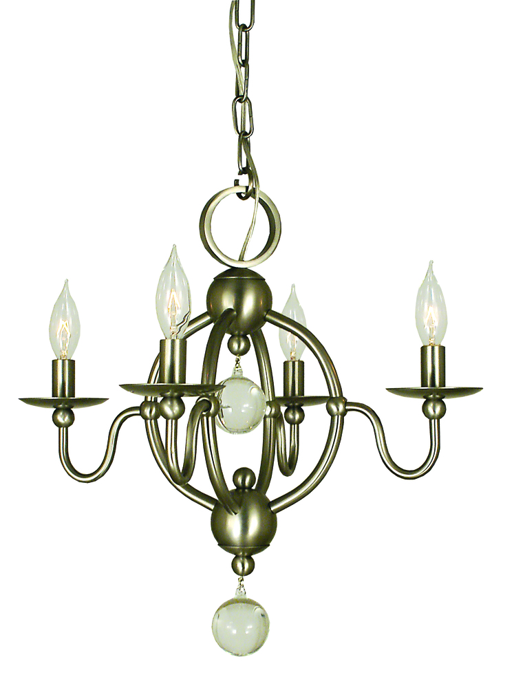 4-Light Mahogany Bronze Quatrefoil Mini Chandelier