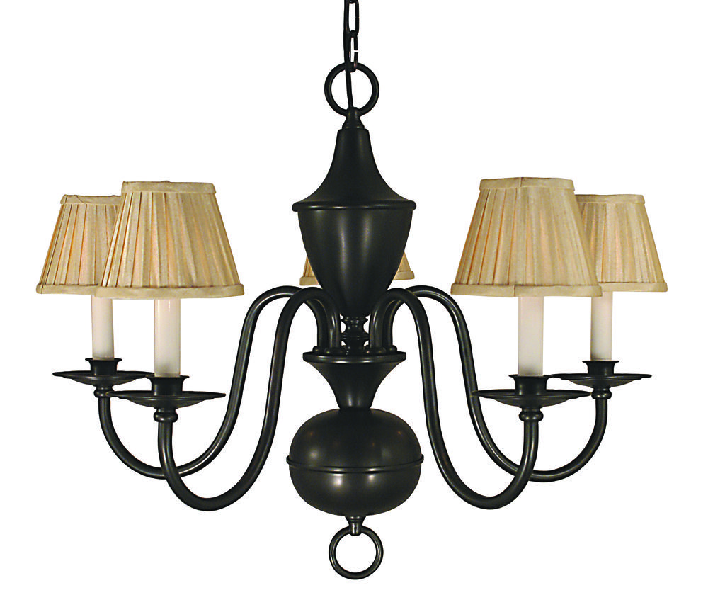 5-Light Polished Brass Jamestown Dining Chandelier