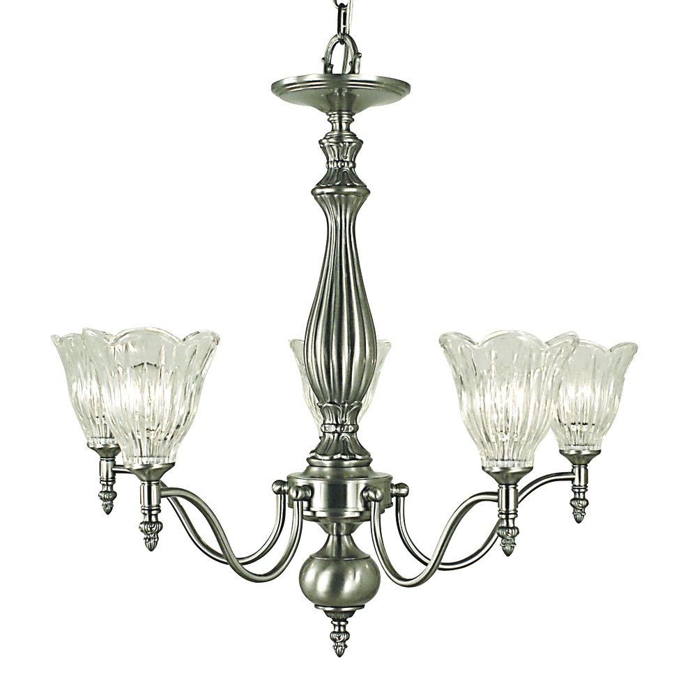 5-Light Polished Silver Geneva Dining Chandelier