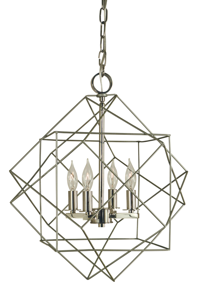 4-Light Mahogany Bronze/Antique Brass Etoile Chandelier