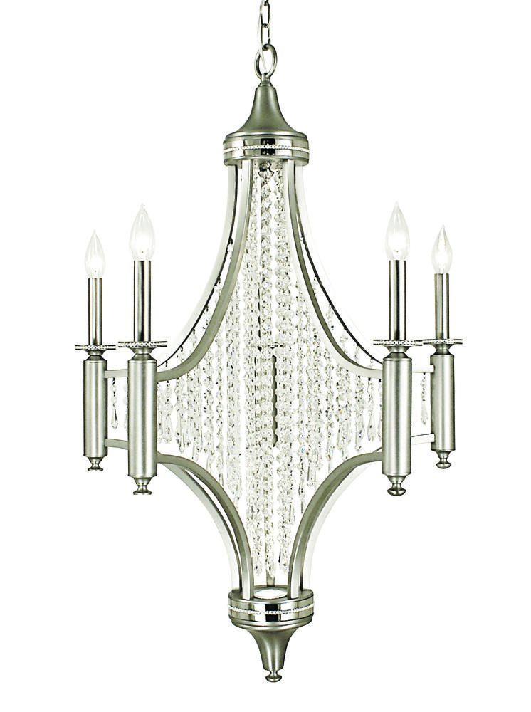 5-Light Satin Pewter Princessa Dining Chandelier