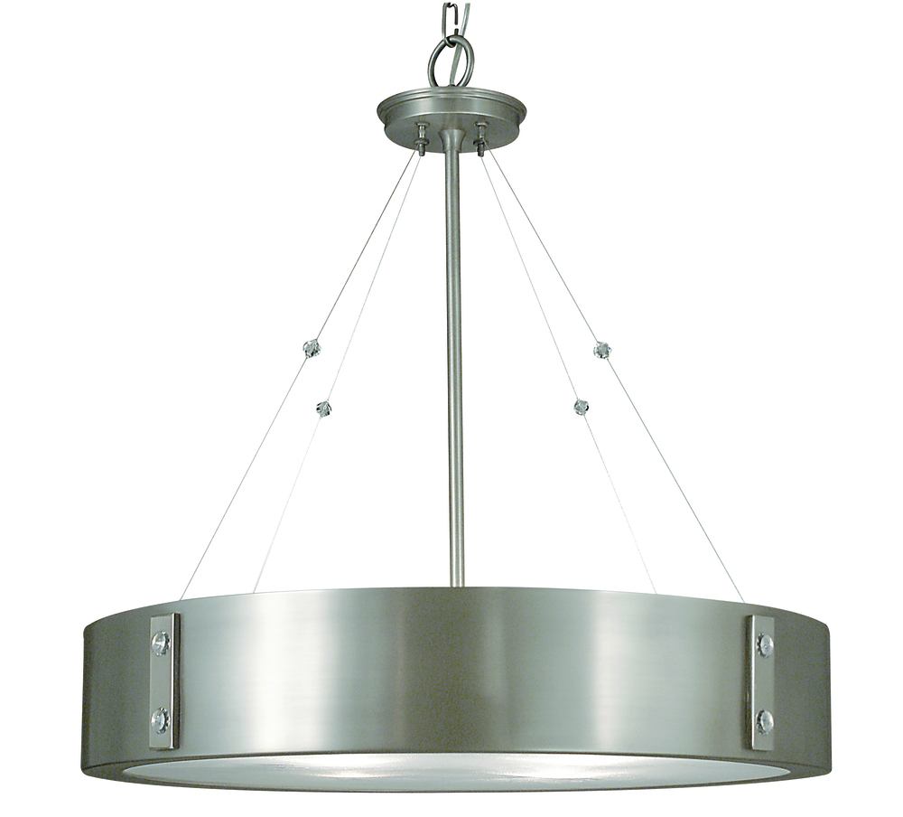 4-Light Satin Pewter/Polished Nickel Oracle Dining Chandelier