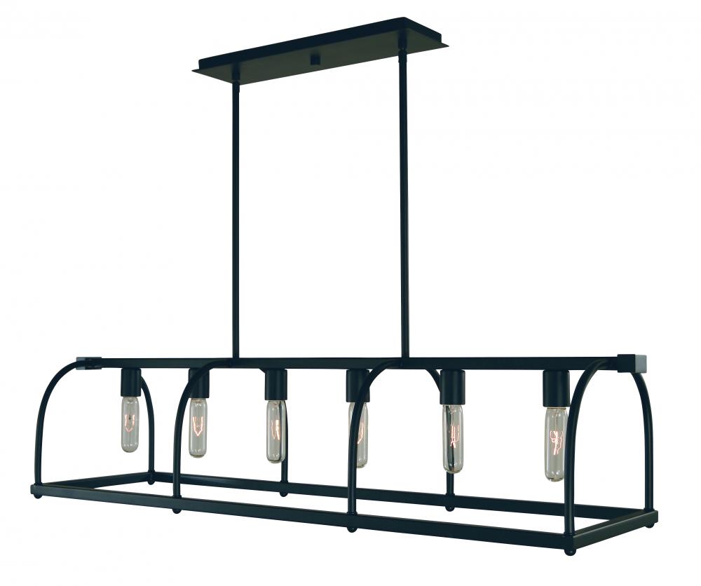 6-Light Matte Black Kenmare Island Chandelier