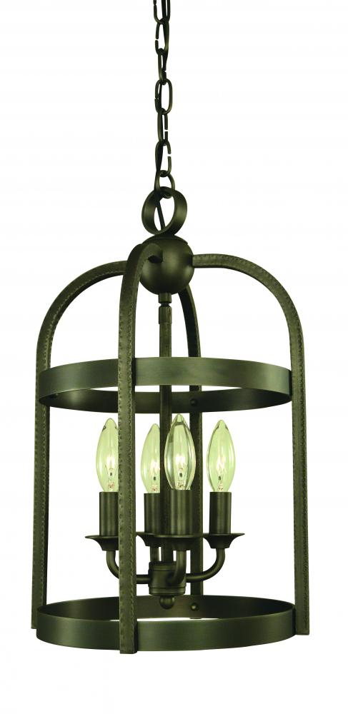 4-Light Satin Pewter Heidelberg Mini Chandelier