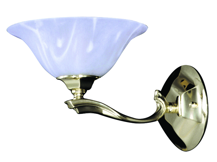 1-Light Polished Brass Fin De Siecle Sconce