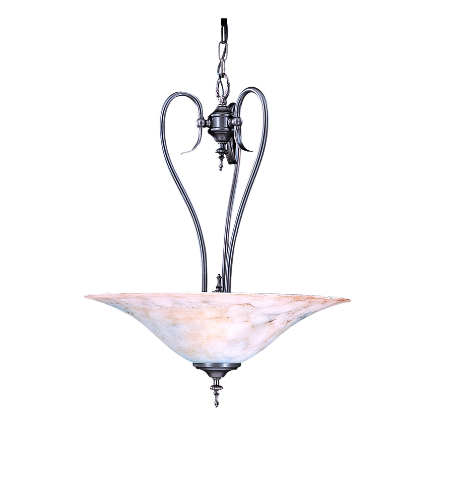 3-Light Satin Pewter Black Forest Pendant