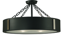 Framburg 2412 CH/PN - 4-Light Charcoal/Polished Nickel Oracle Flush / Semi-Flush Mount