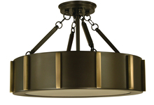 Framburg 4592 MBLACK/PN - 4-Light 16" Matte Black/Polished Nickel Pantheon Flush Mount