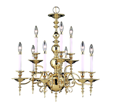 Framburg 7449 PB - 9-Light Polished Brass Kensington Dining Chandelier