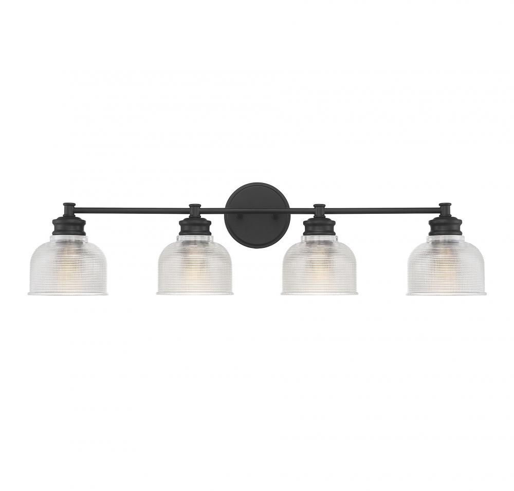 4-Light Bathroom Vanity Light in Matte Black