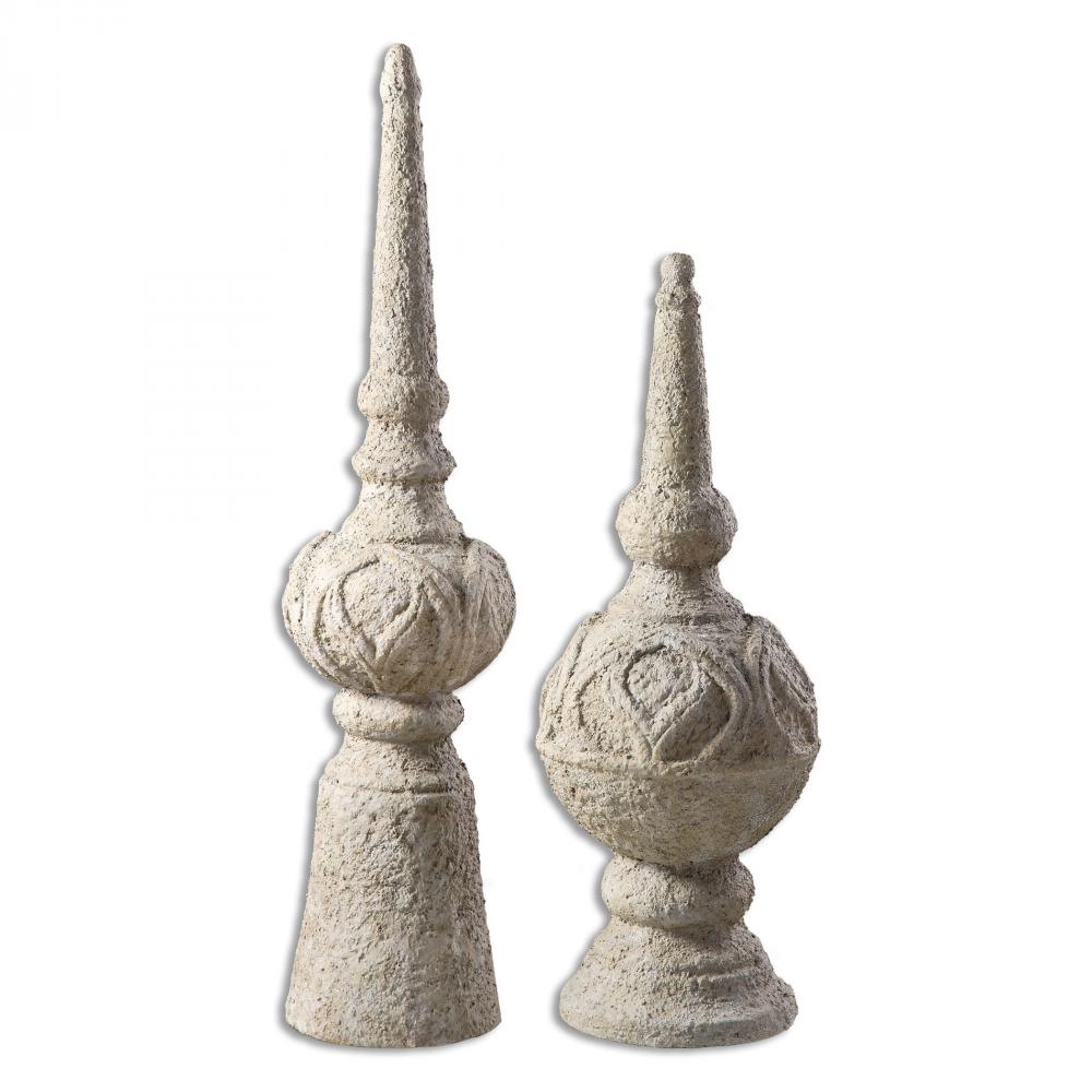 Uttermost Leni Ivory Finials, S/2