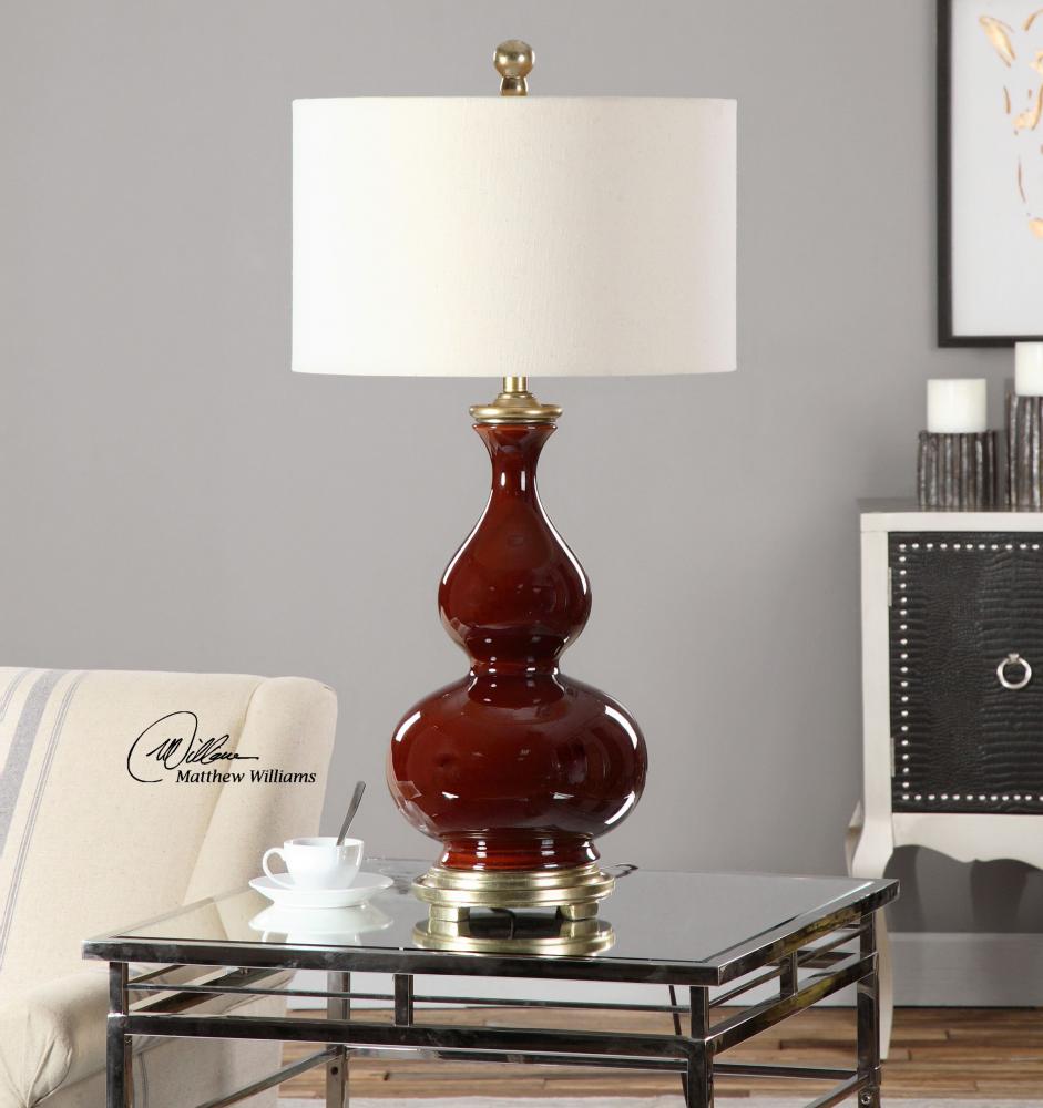 Uttermost Sorrell Burgundy Table Lamp