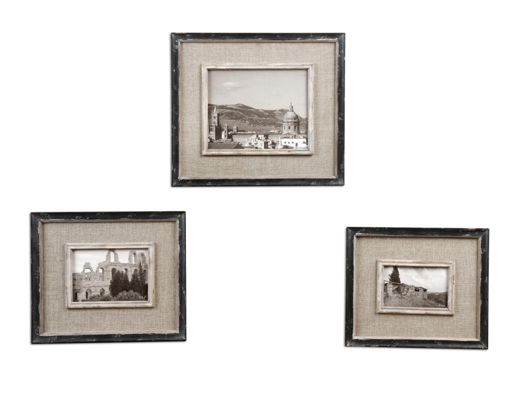 Uttermost Kalidas Cloth Lined Photo Frames, Set/3