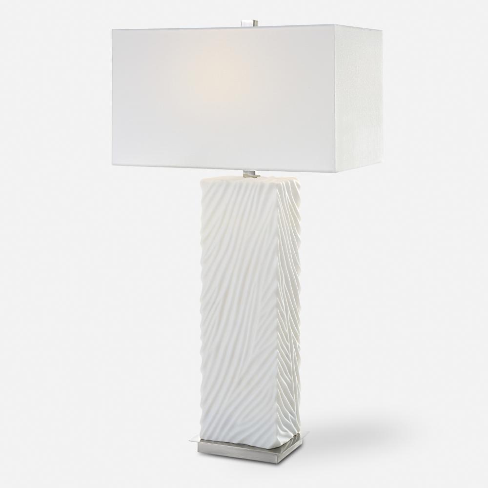 Uttermost Pillar White Marble Table Lamp