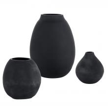 Uttermost 18068 - Hearth Matte Black Vases, Set/3