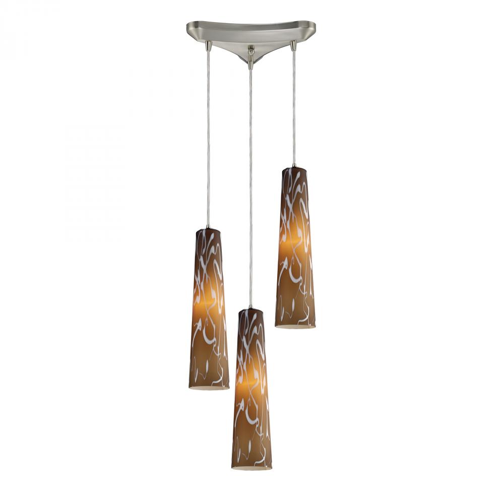 Three Light Satin Nickel Multi Light Pendant