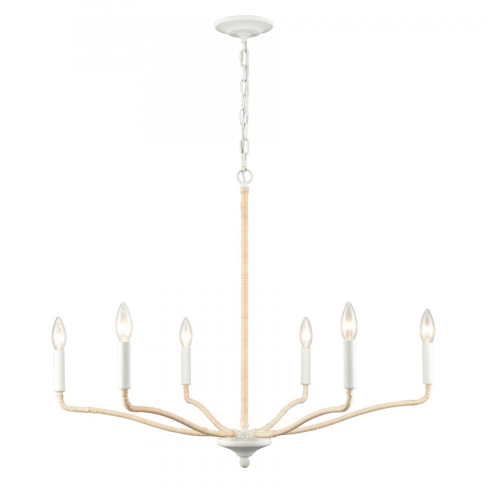 Breezeway 31'' High 6-Light Chandelier - White Coral