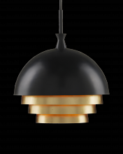 Currey 9000-1075 - Salviati Large Black & Gold Pendant